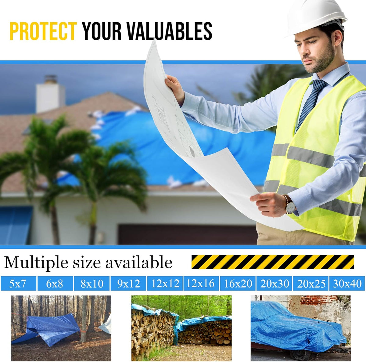 Blue Waterproof Poly Tarp O681