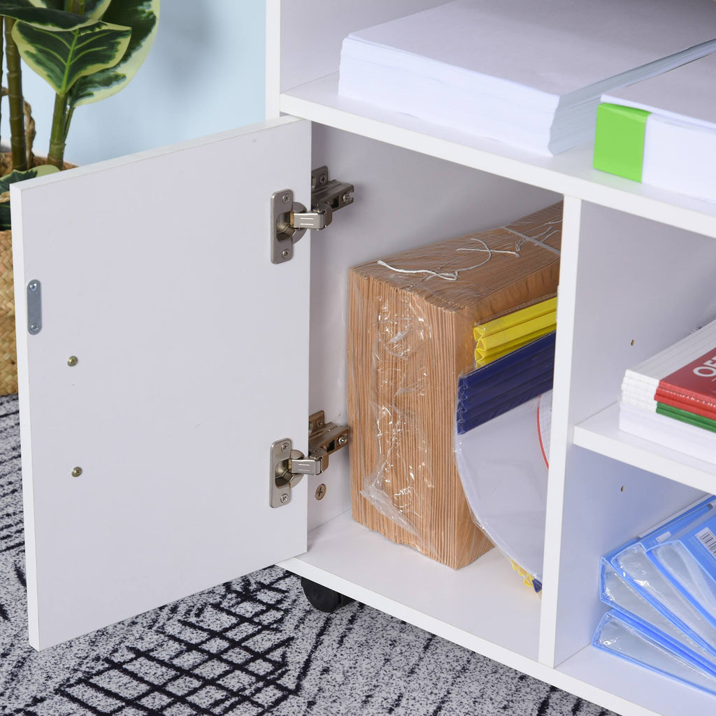 White Printer Stand with 4 Wheels V52789