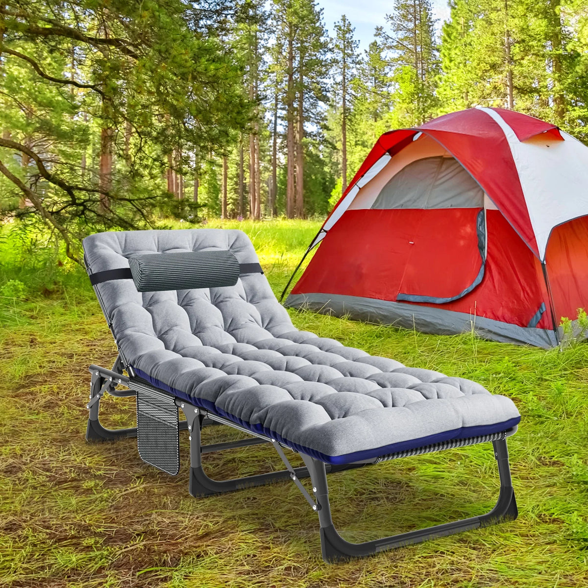 Folding Camping Cot with Mattress and Pillow M73050