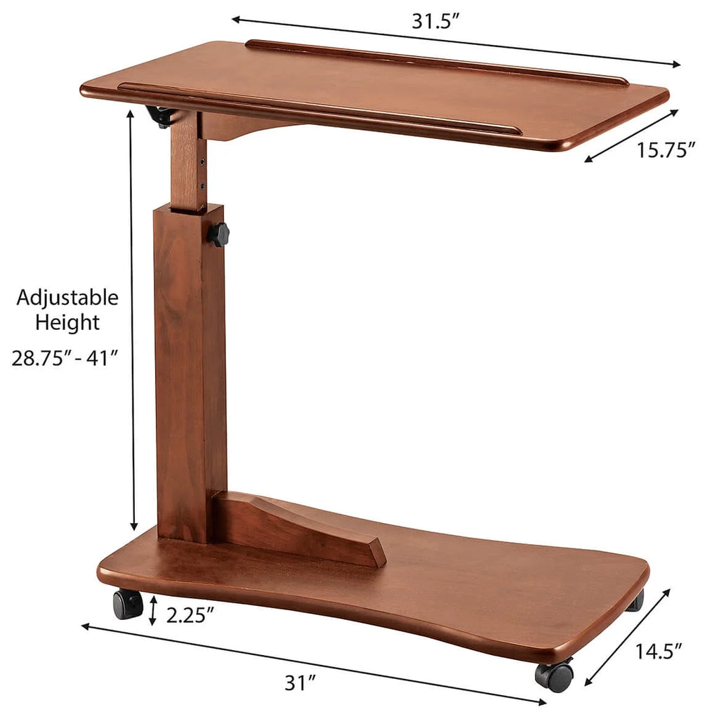 Oak C Shaped Side Accent Table Q54285
