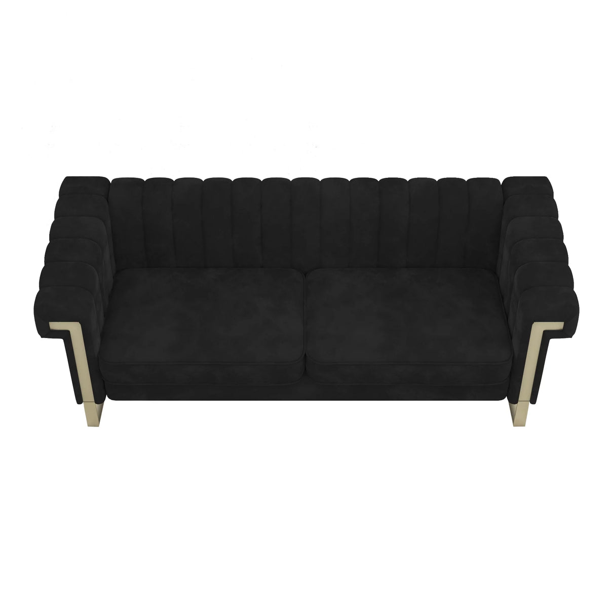 Blue Velvet Chesterfield Sofa with Gold Legs S288447