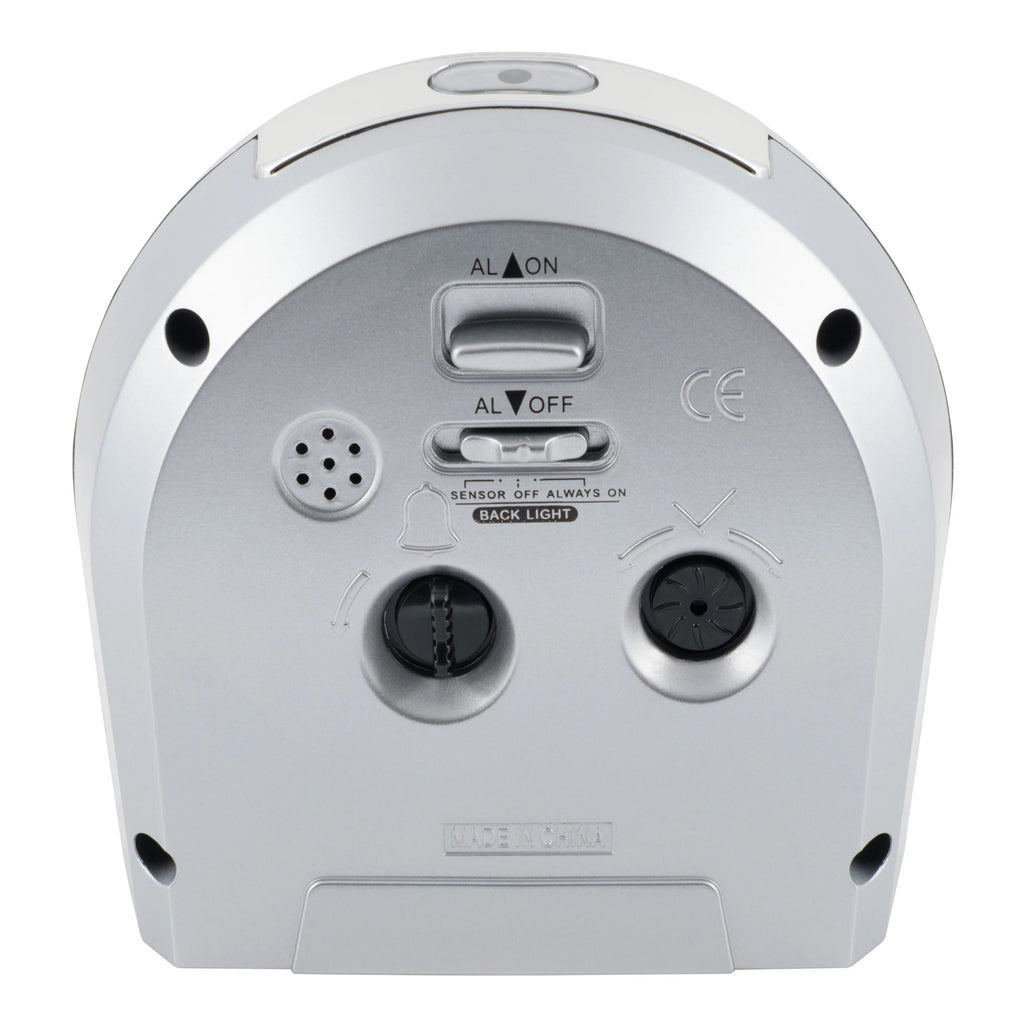 Silver Silent Sweep Night Vision Alarm Tabletop Clock Z643