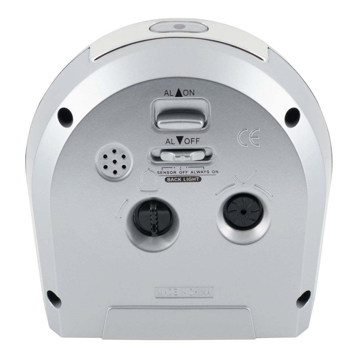 Silver Silent Sweep Night Vision Alarm Tabletop Clock Z643