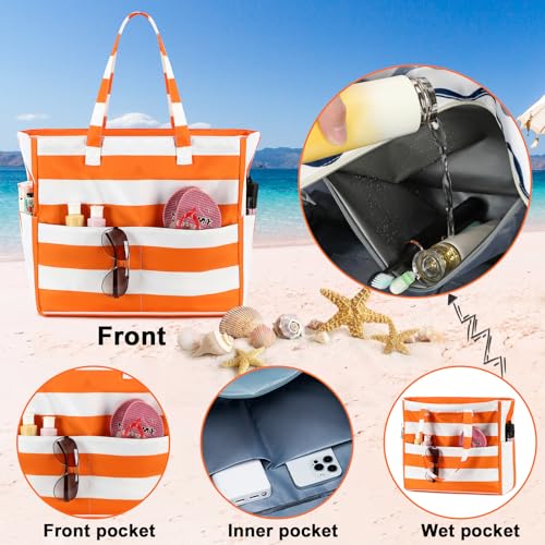 Extra Large Waterproof Beach Tote with Wet Compartment P972978