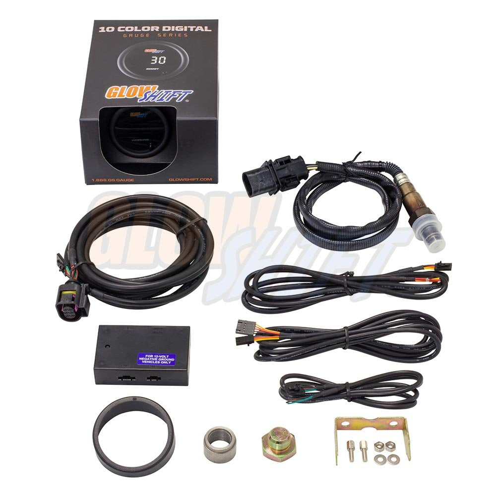 10 Color Digital Wideband Air/Fuel Ratio Gauge with Oxygen Sensor, Data Logging Output, Tinted Lens, 2-1/16" (52mm) S648