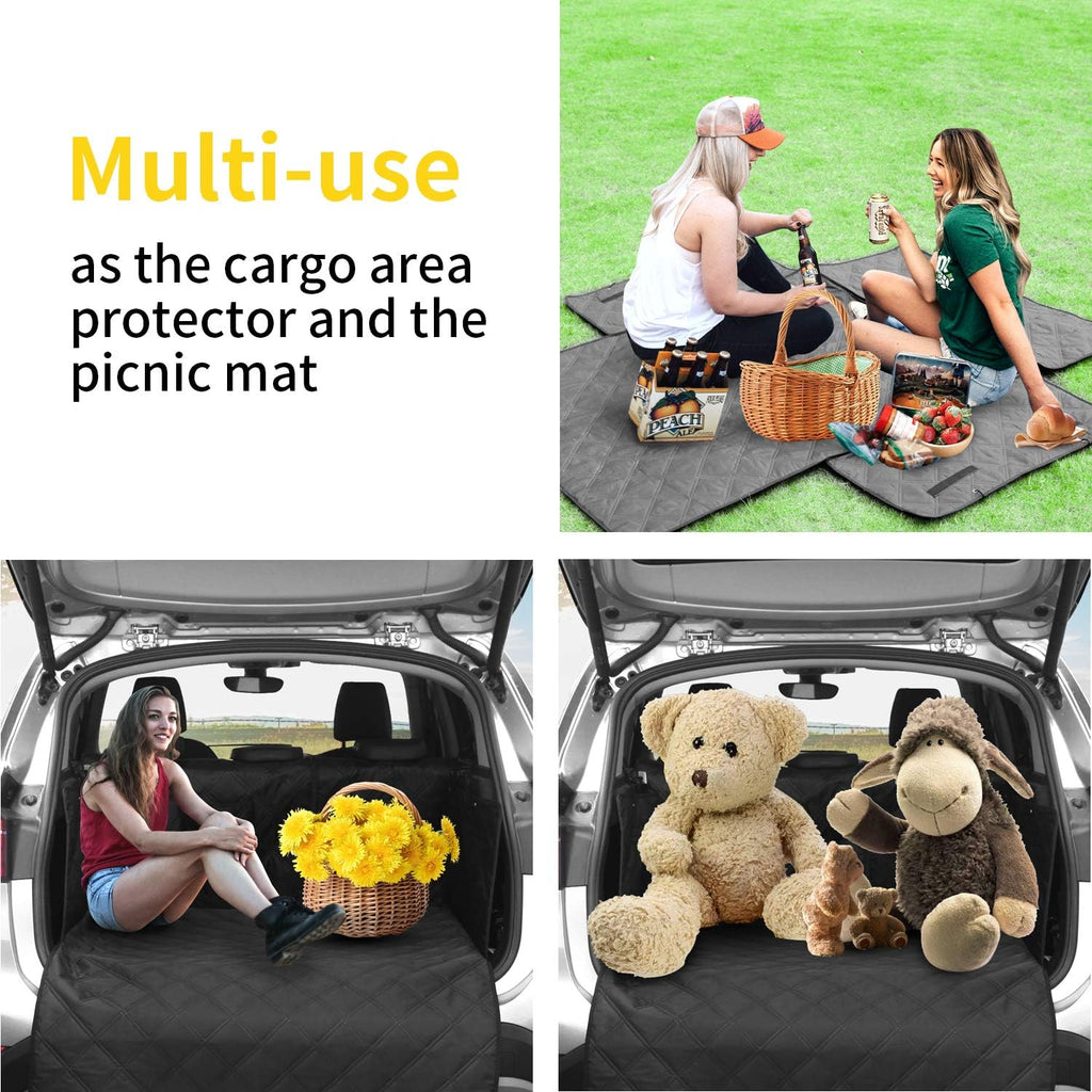 Waterproof Non-Slip Dog Cargo Liner with Side Walls Protector and Bumper Flap Black Pack of 2 T45692