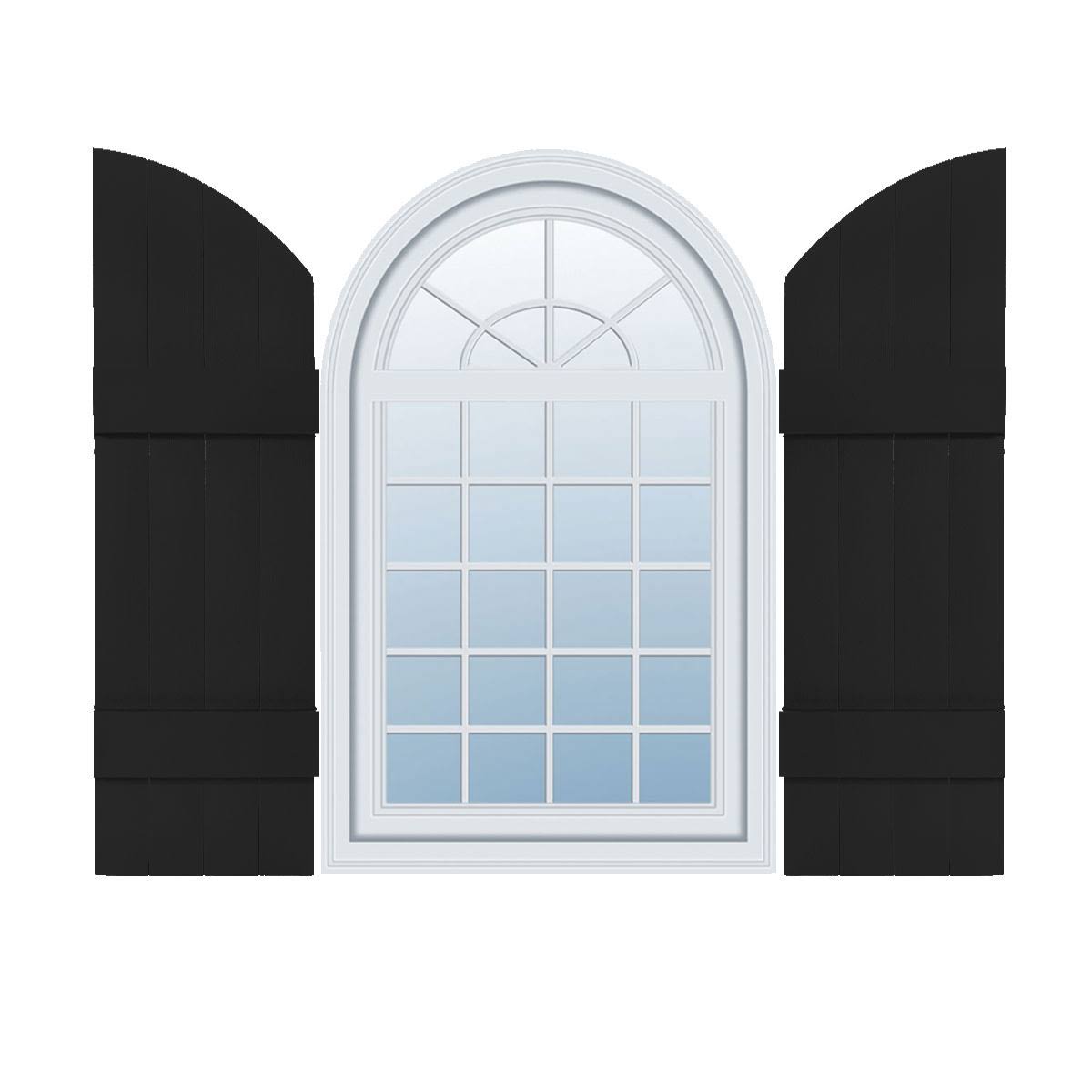 14 inchw x 94 inchh Vinyl Four Board Arch Top Shutters J6975