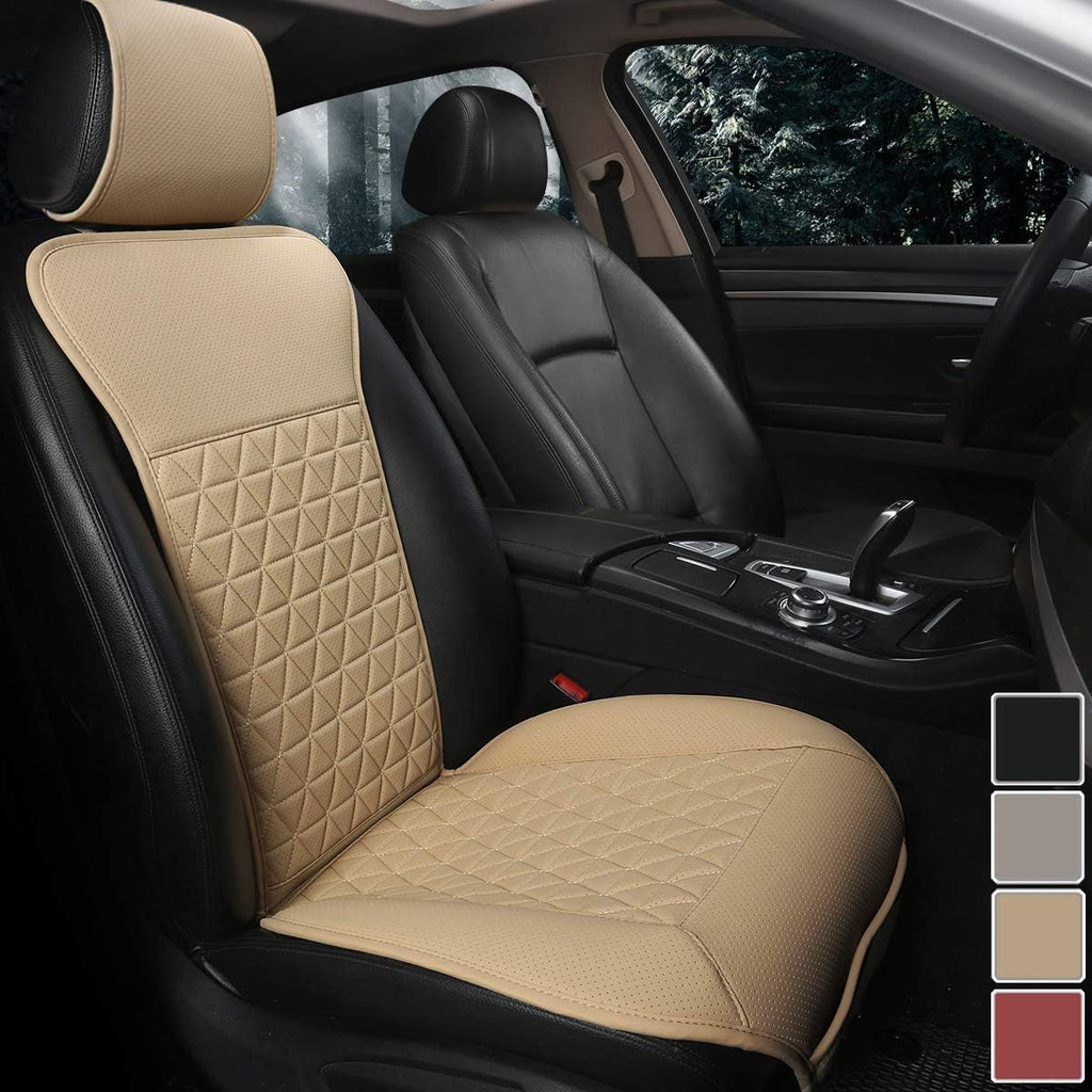 Black PU Leather Front Car Seat Cover with Backrest G7572