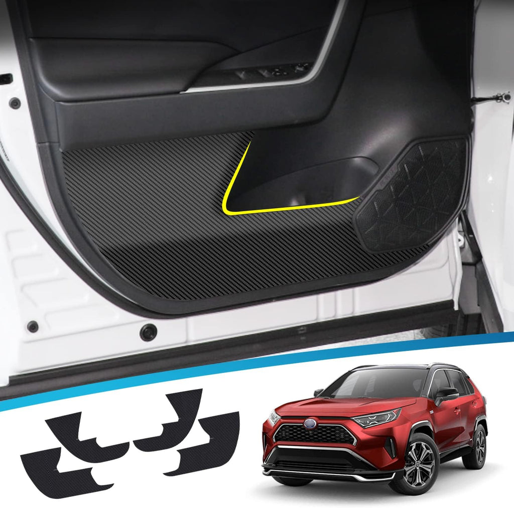 Carbon Fiber Texture Side Door Anti-Kick Threshold Protection Decal Panel W5740