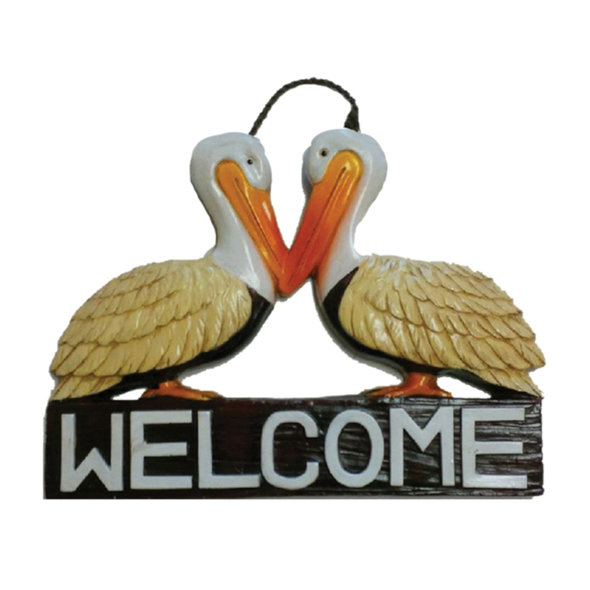 Polyresin Hand Painted Pelicans Wall Art Sign O5465