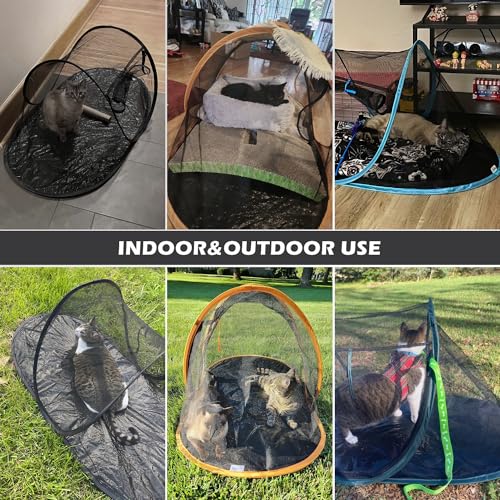 Portable Outdoor Cat Enclosure with Tunnel and Storage Bag K202