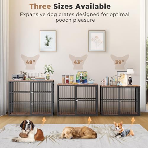 XL Wooden Dog Crate with 3 Doors H65137