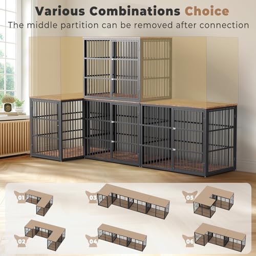 XL Wooden Dog Crate with 3 Doors H65137