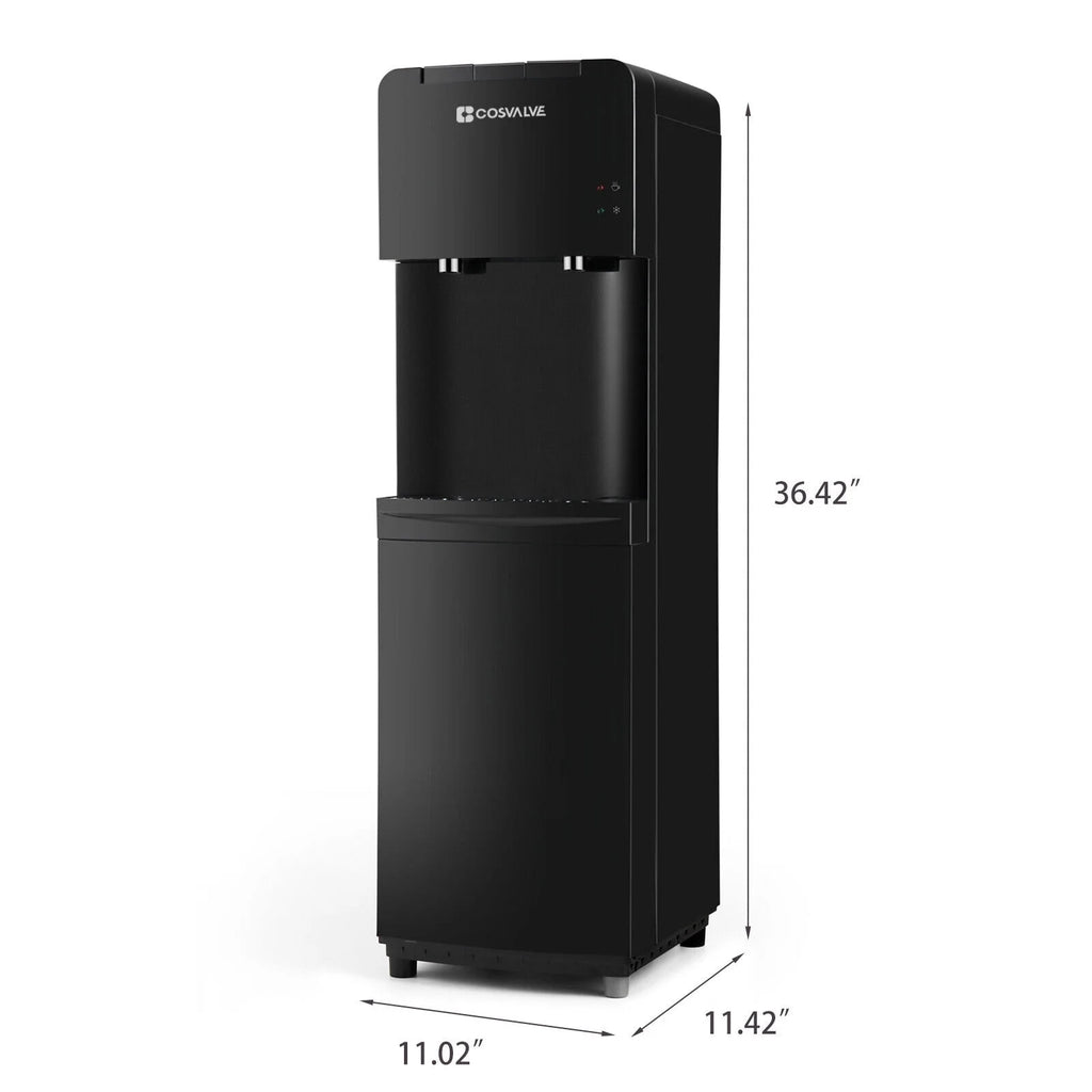 Black 5 Gallon Top Loading Water Dispenser Cooler with Child Safety Lock R690433