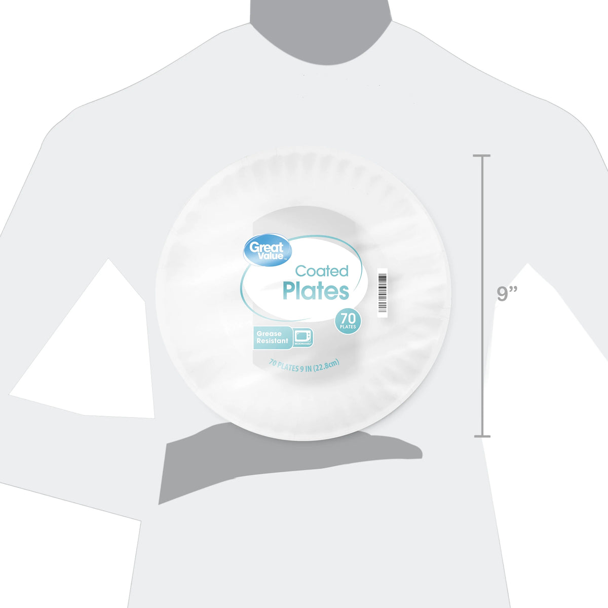 White 9 in 70 Count Disposable Paper Plates T961