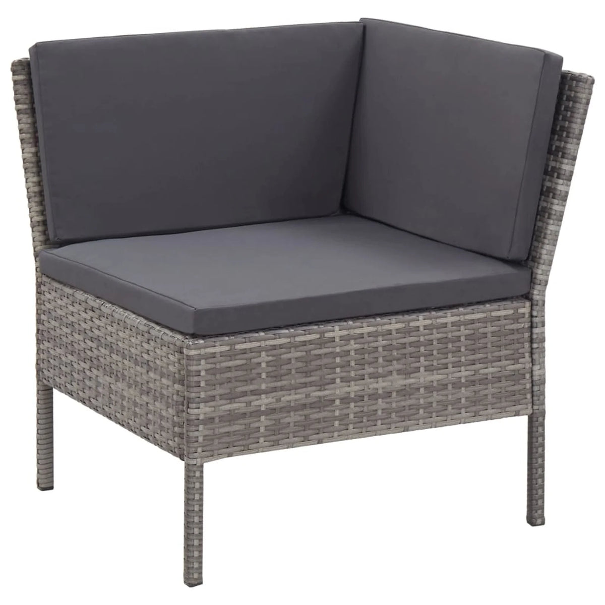 6 Piece Outdoor Conversation Set Gray Poly Rattan Patio Sectional with Coffee Table H605