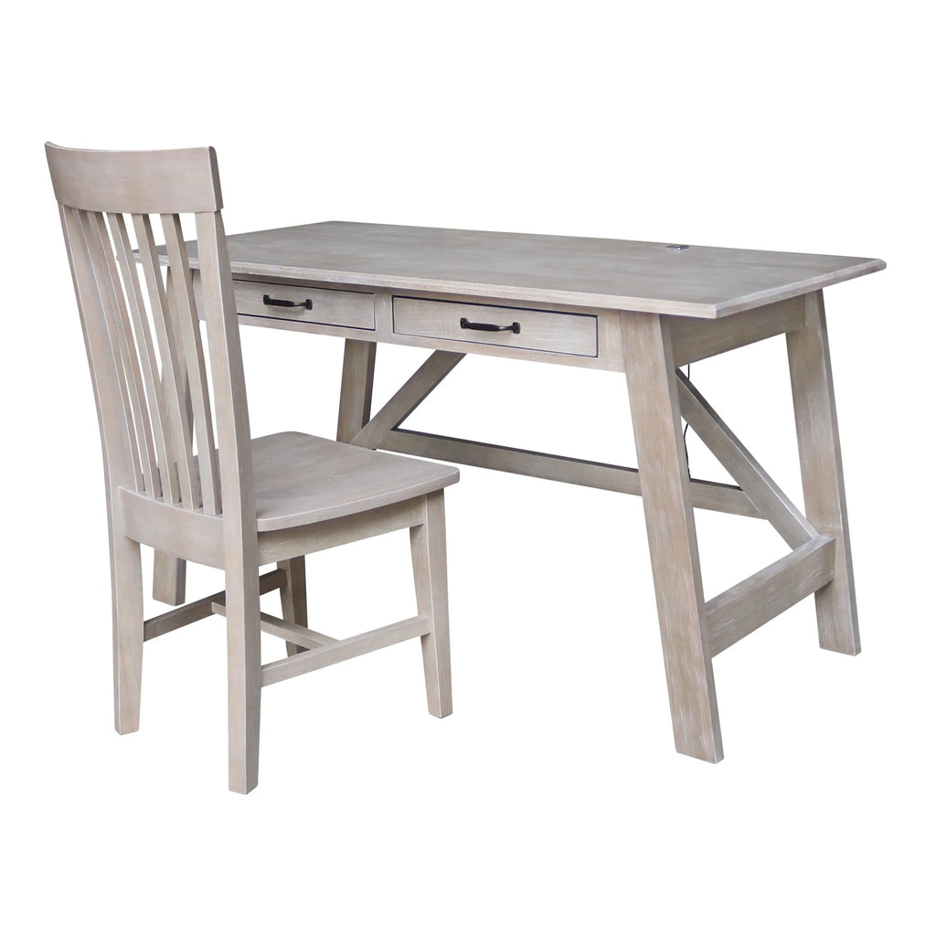 Wood Desk with 2 Drawers and Chair O365