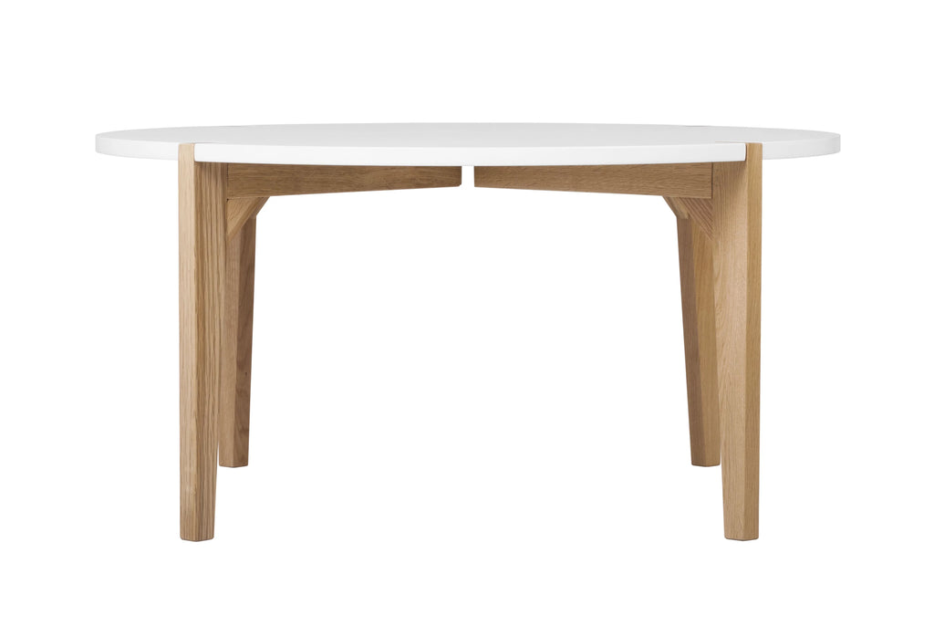 Round Coffee Table Oak and White M4745