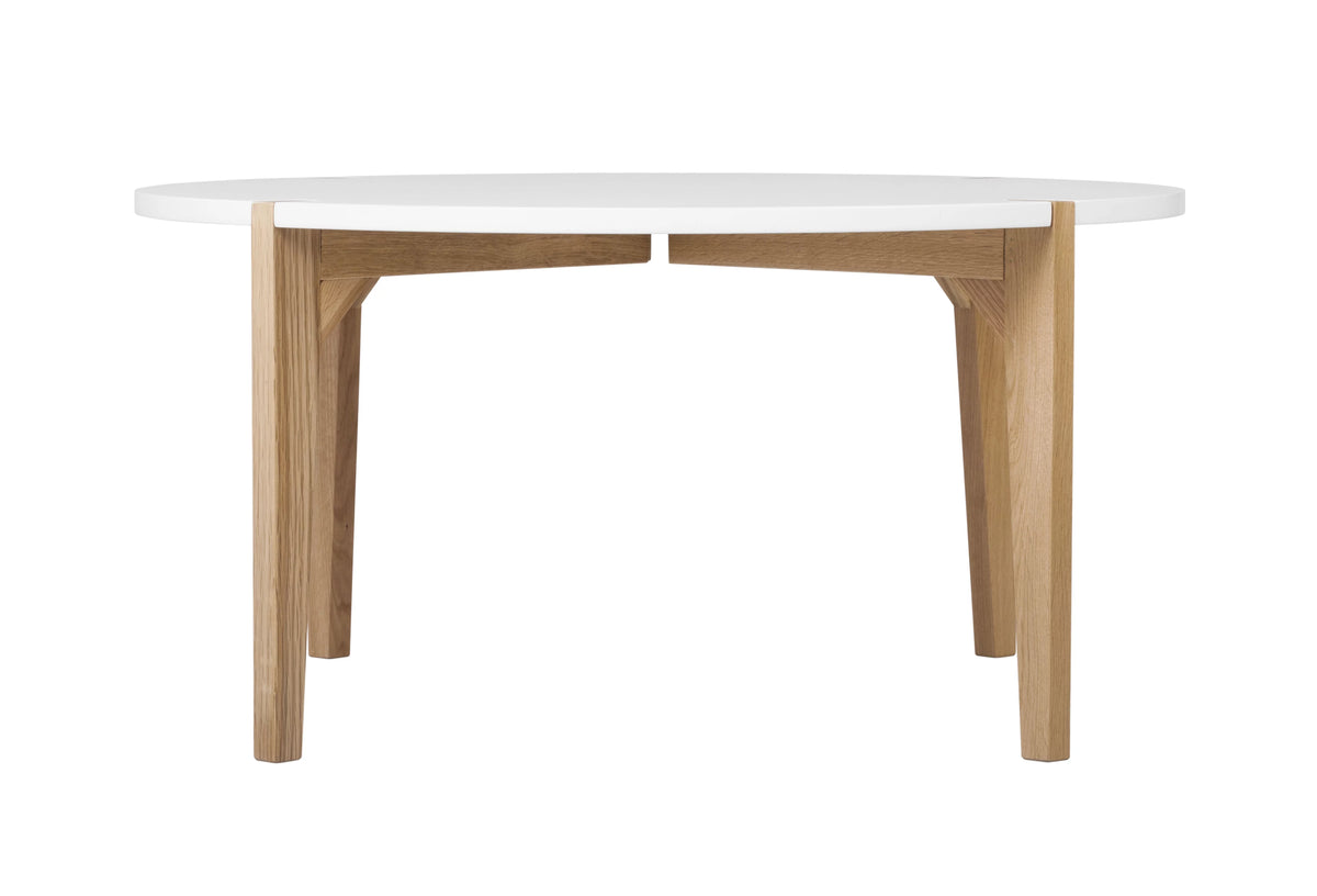 Round Coffee Table Oak and White M4745