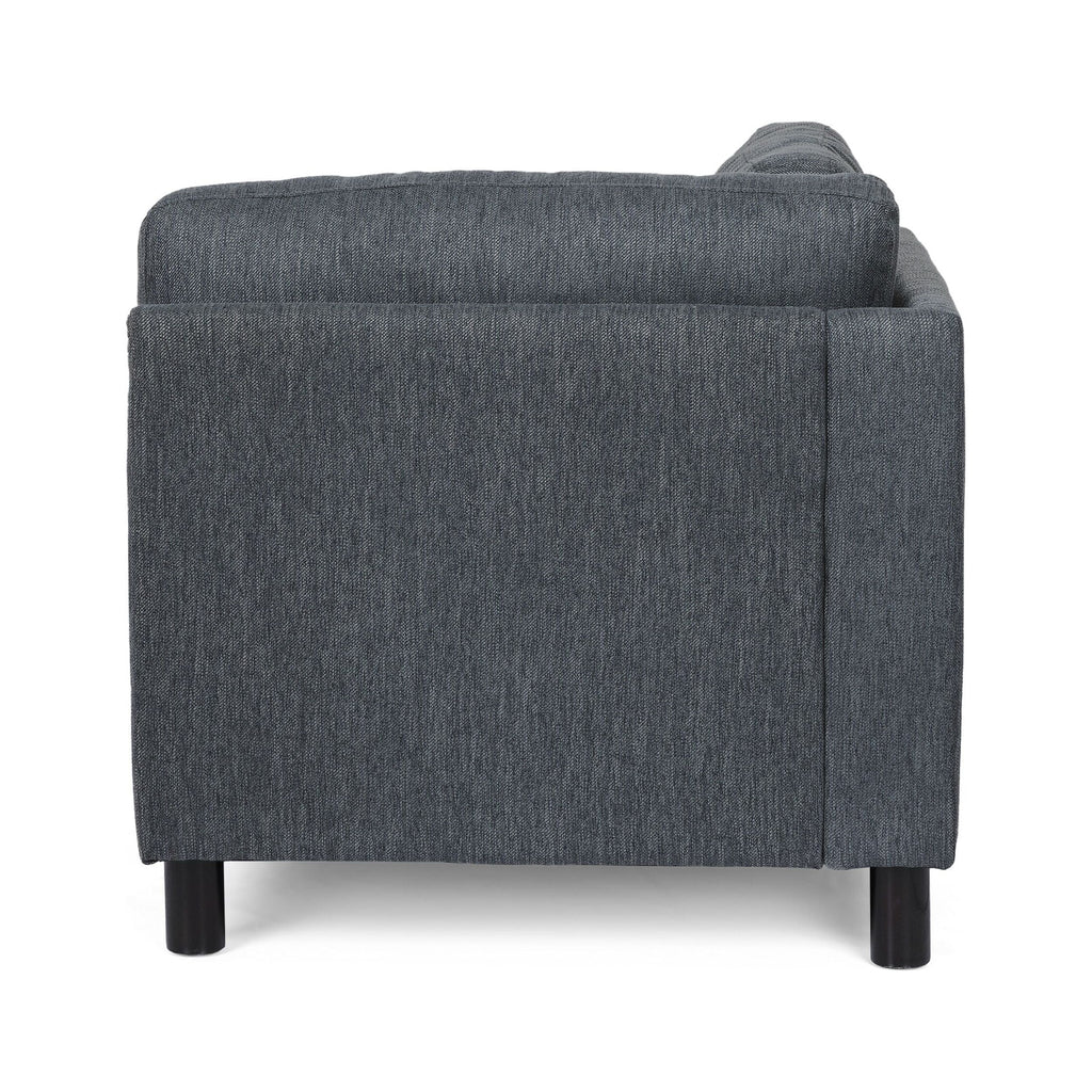Navy Blue + Black Fabric Chaise Lounge L998425