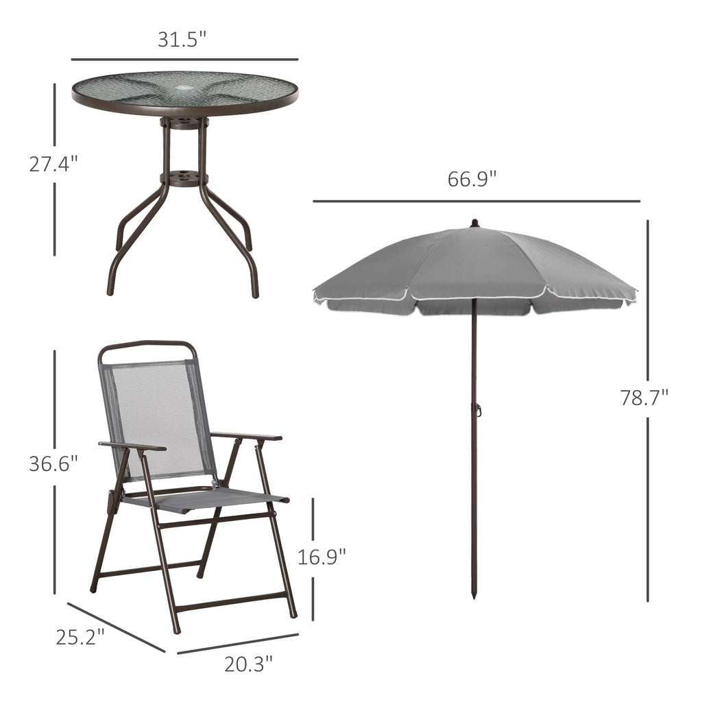 6 Piece Fabric Patio Dining Set with Umbrella K66479