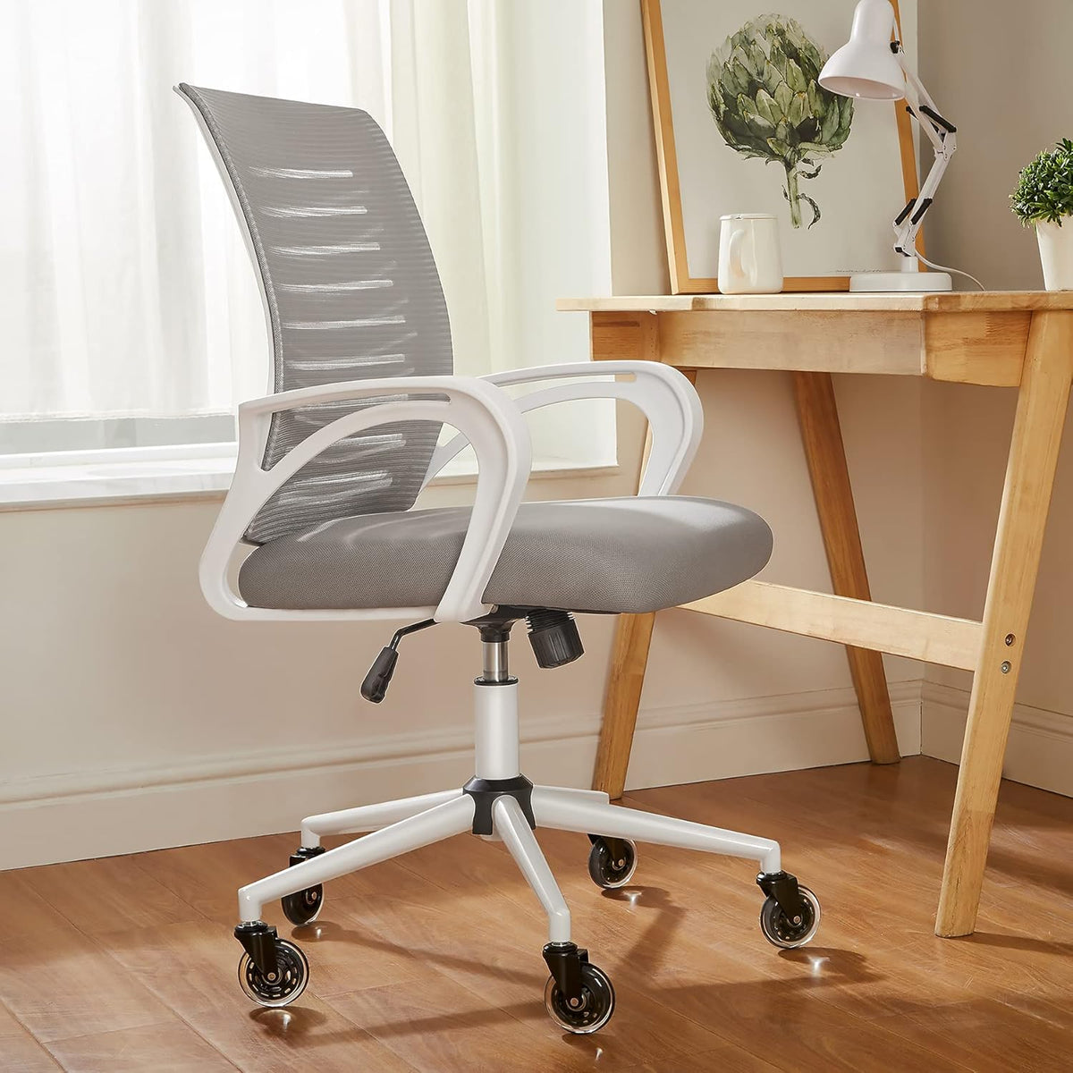 Ergonomic Mesh Mid Back Task Chair with Lumbar Support Armrests E51157