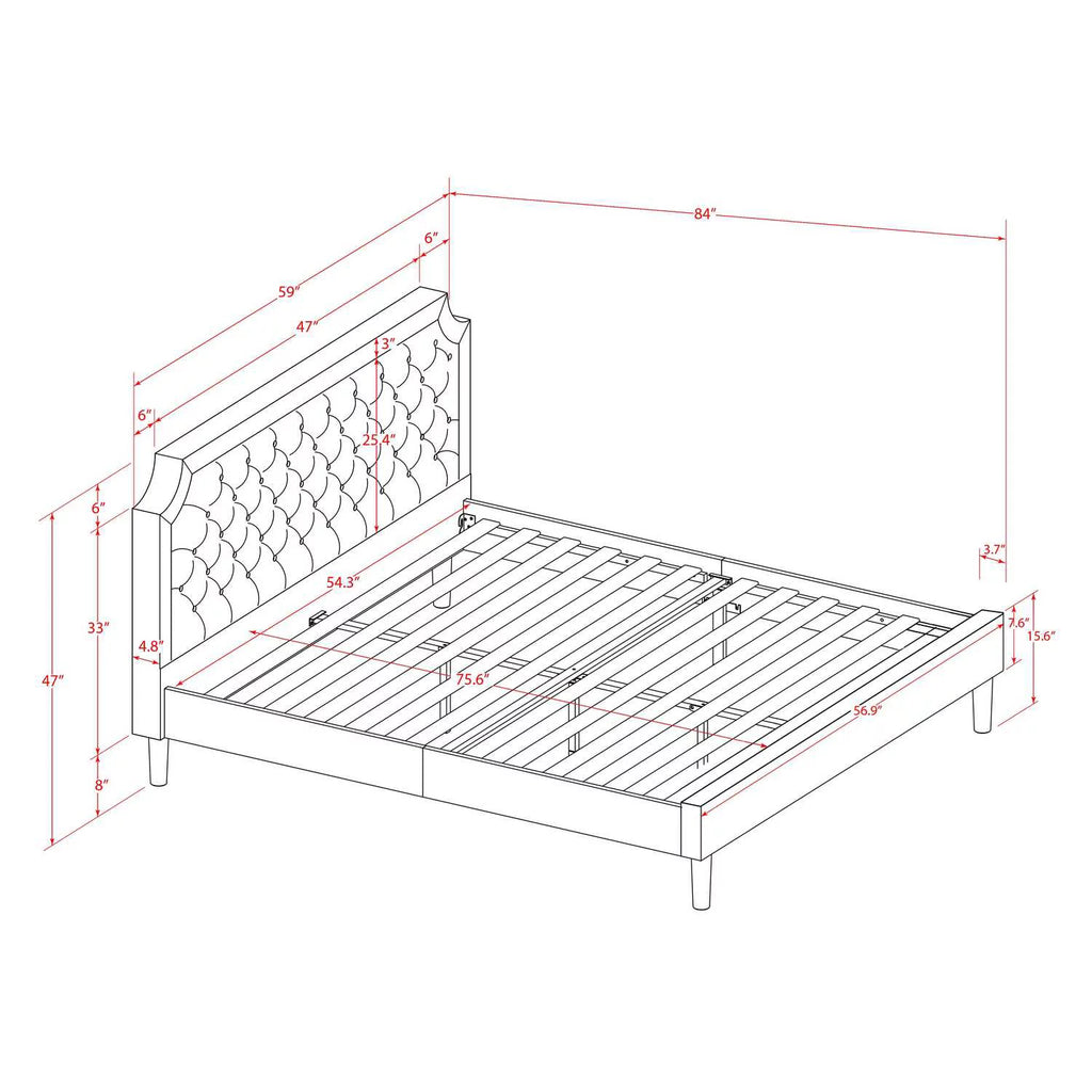 2-Piece Wooden Full Bedroom Set L4415