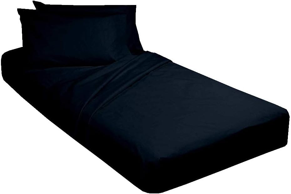 Ivory Solid Cotton Fitted Cot Sheet 4 Piece V6584