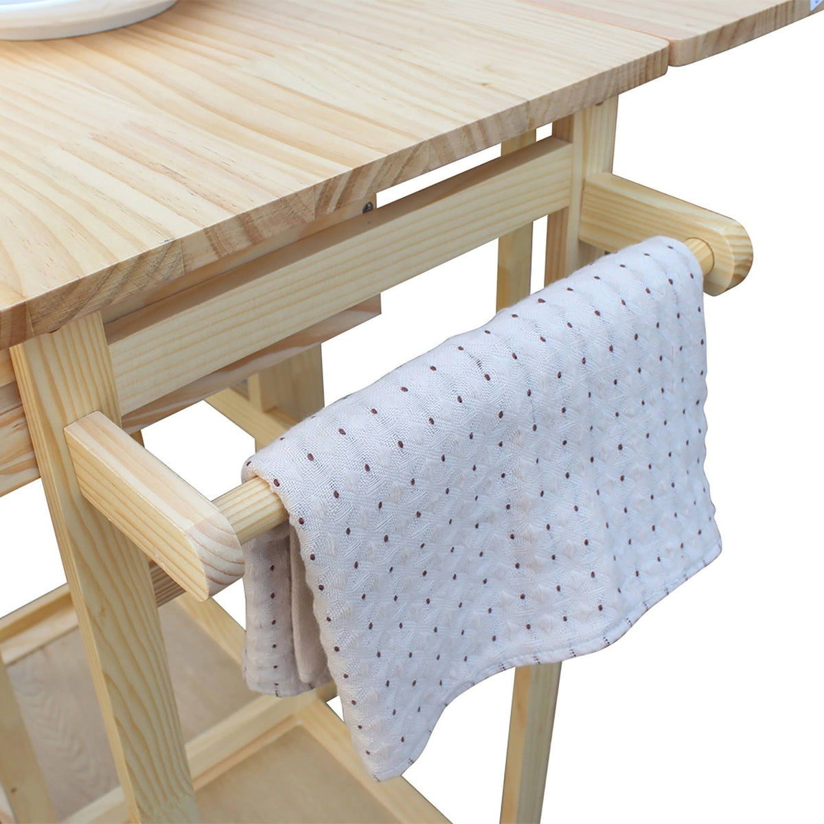Folding Dining Cart Bar Table with 2 Stools U859