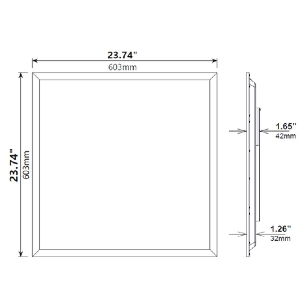 2ft x 2ft Wattage Adjustable Color Tunable LED Backlit Flat Panel Z365