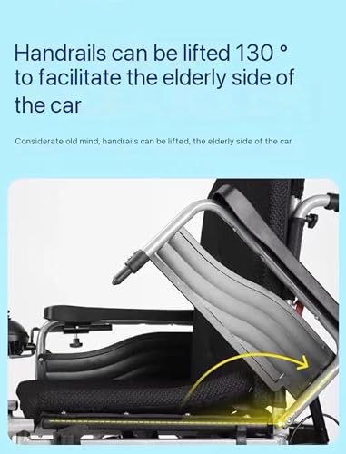 Reclining Foldable Electric Wheelchair with Headrest, Flip Arm, Controller (20AH) E3320