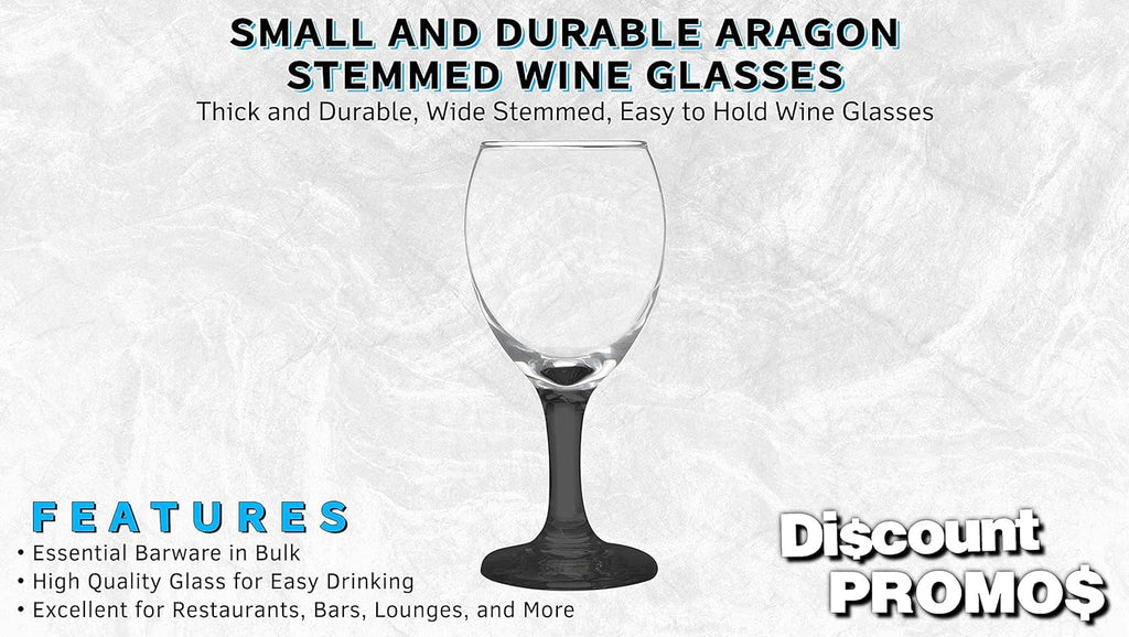 Black 8.5 Oz Wine Glasses Set S1715