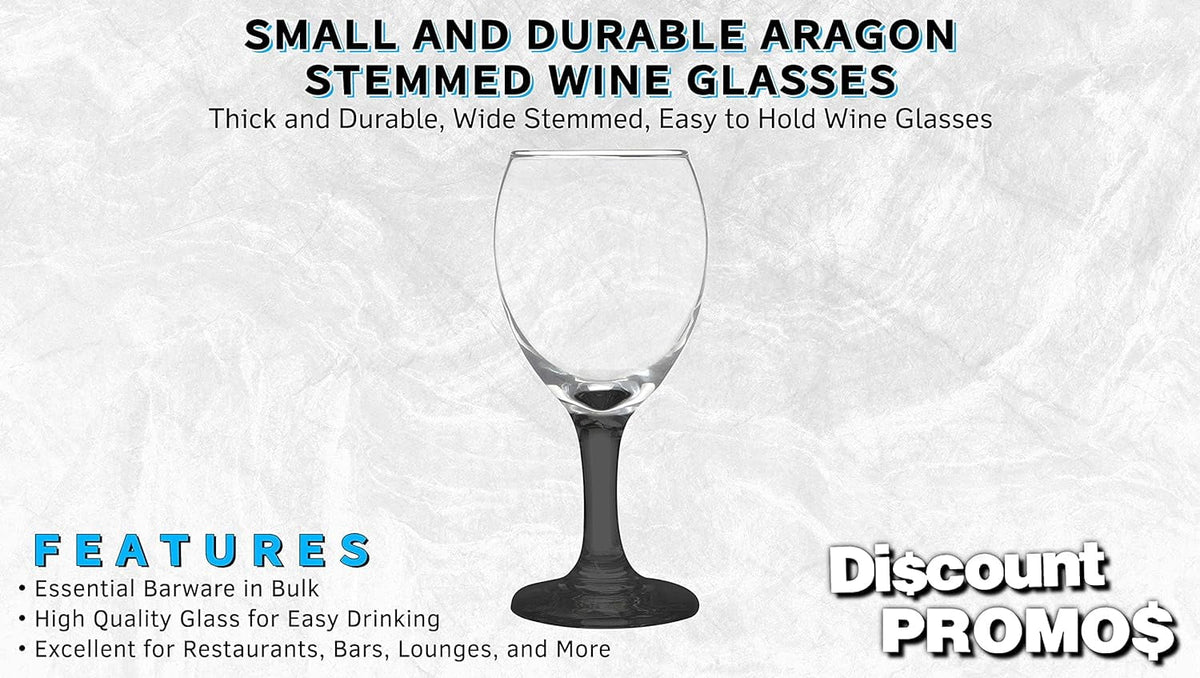 Black 8.5 Oz Wine Glasses Set S1715