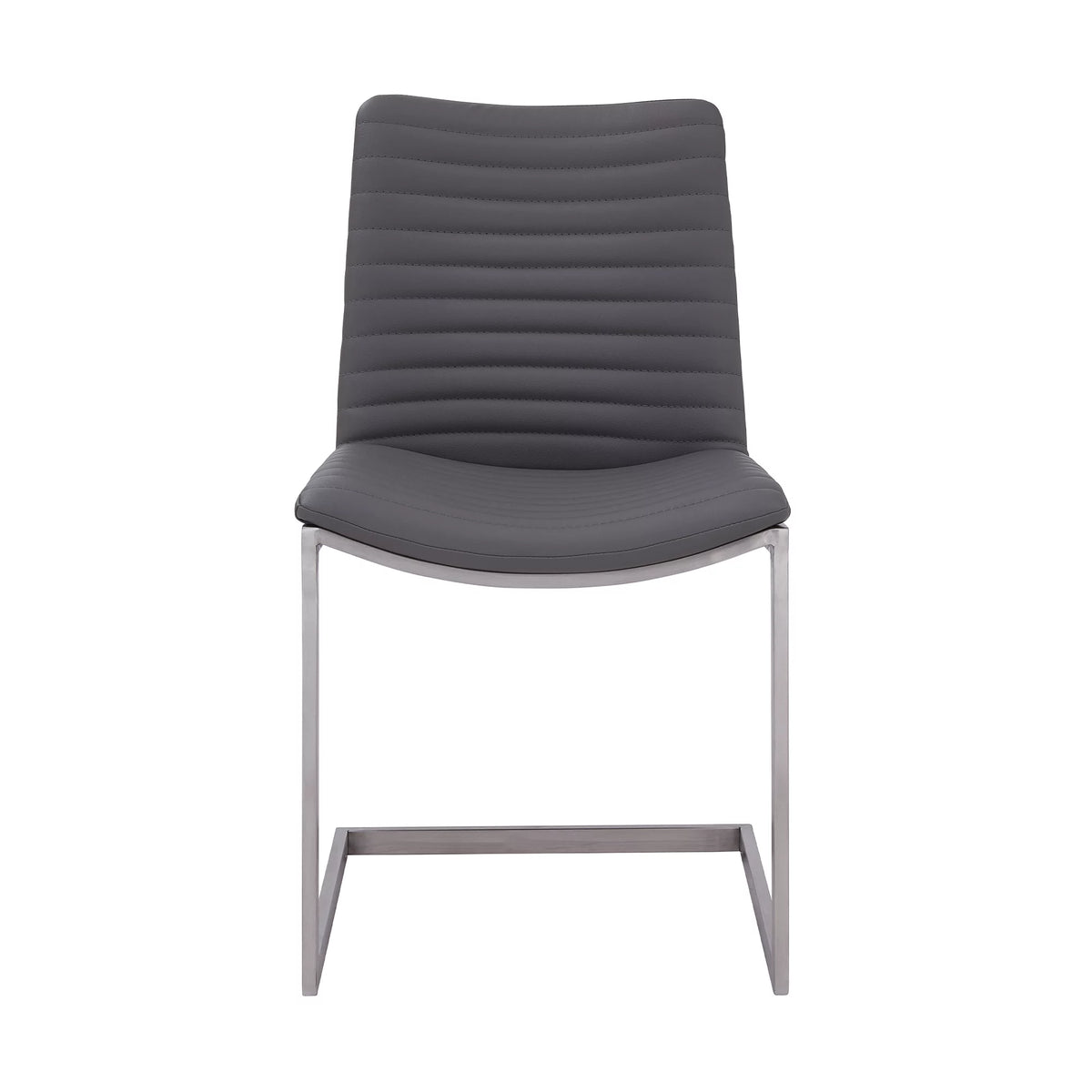 Gray Faux Leather Dining Chair Set of 2 Y139