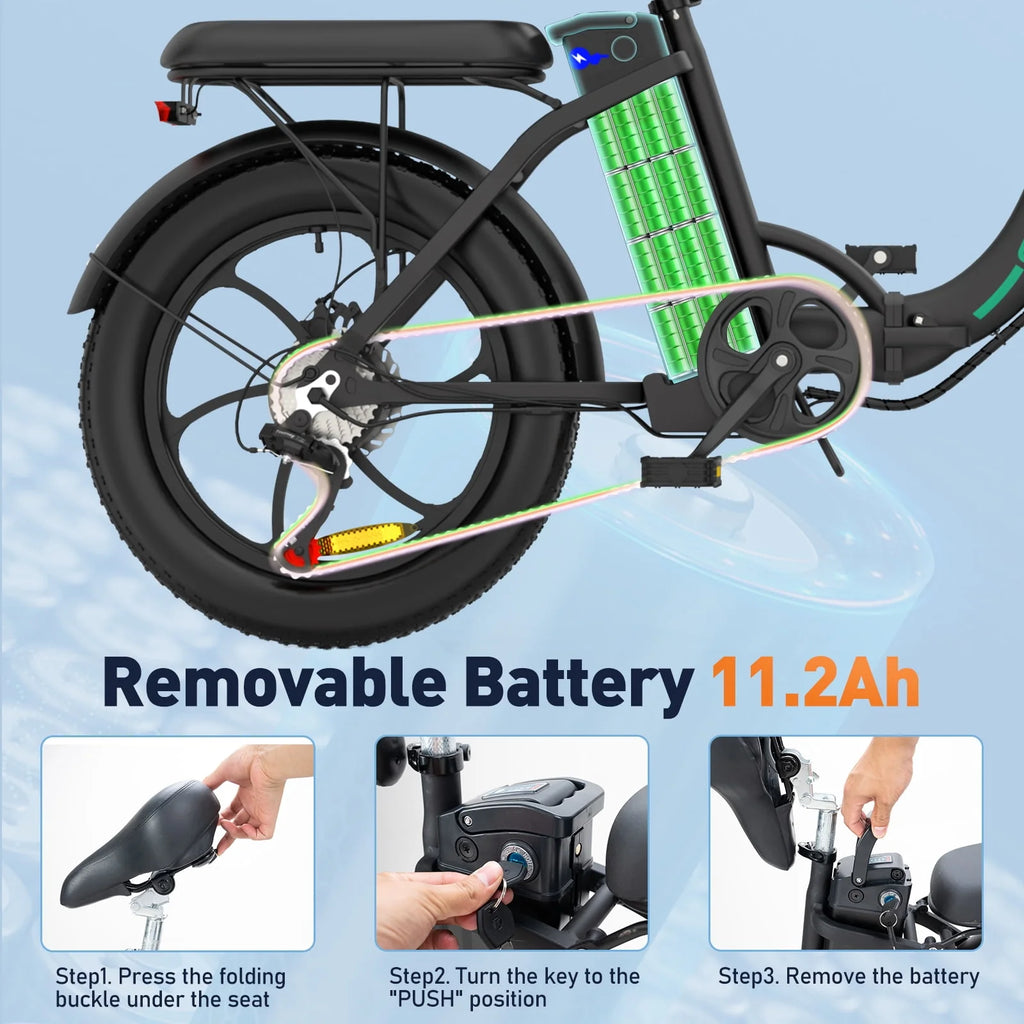 500W Fat Tire Electric Bike 11.2Ah 36V V438713