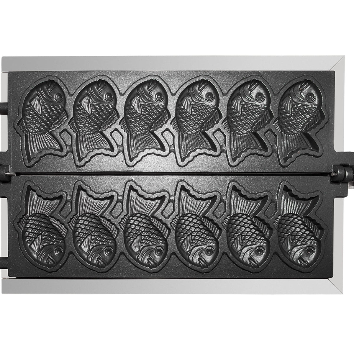 6 Fish Shaped Waffle Stainless Steel Taiyaki Maker A191852