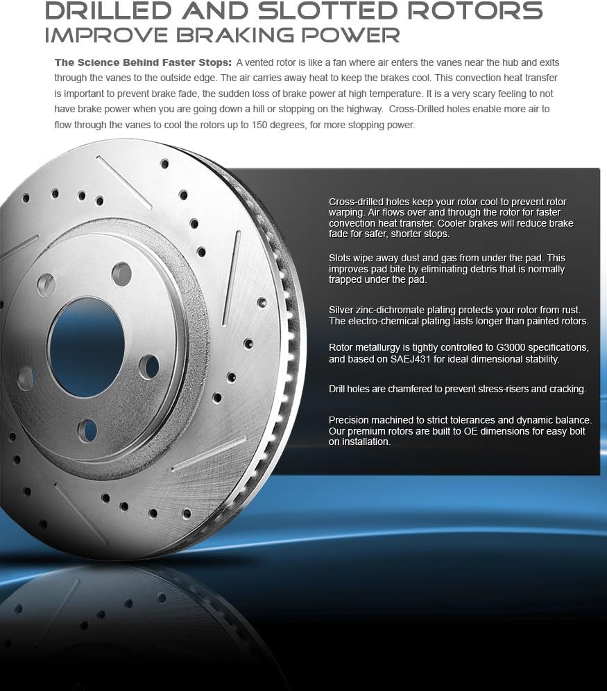 Premium D/S 6 Lug Brake Rotors + Ceramic Brake Pads + Hardware T602425