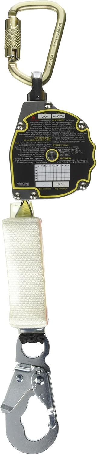 11 ft. Nylon Webbing with Carbineer, Swivel Top, Steel Snap Hook M984406