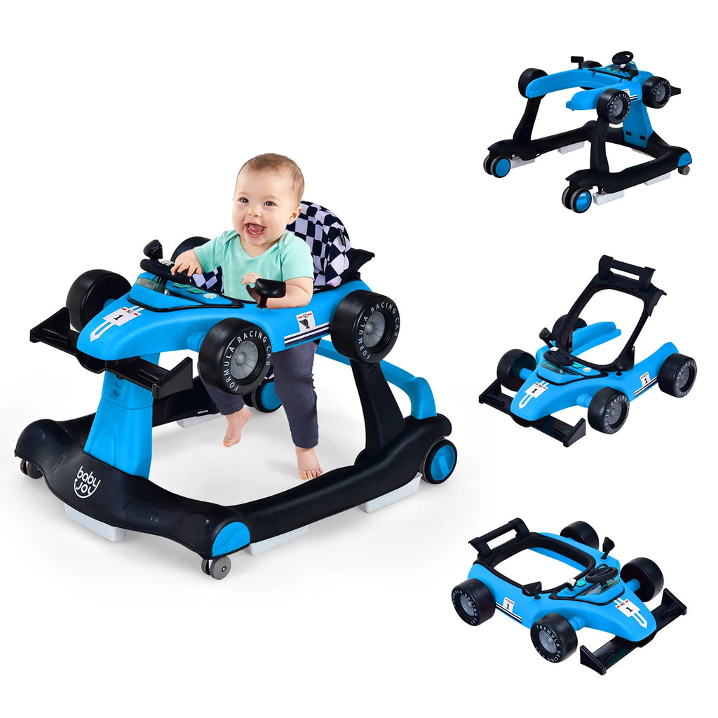 Foldable Adjustable Height Blue Baby Walker X867