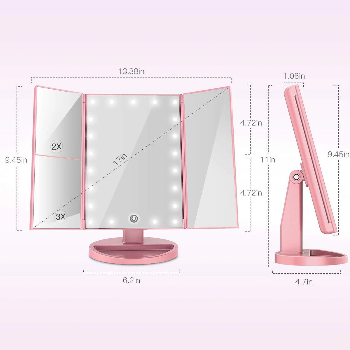 Trifold Makeup Vanity Mirror with Lights N797039