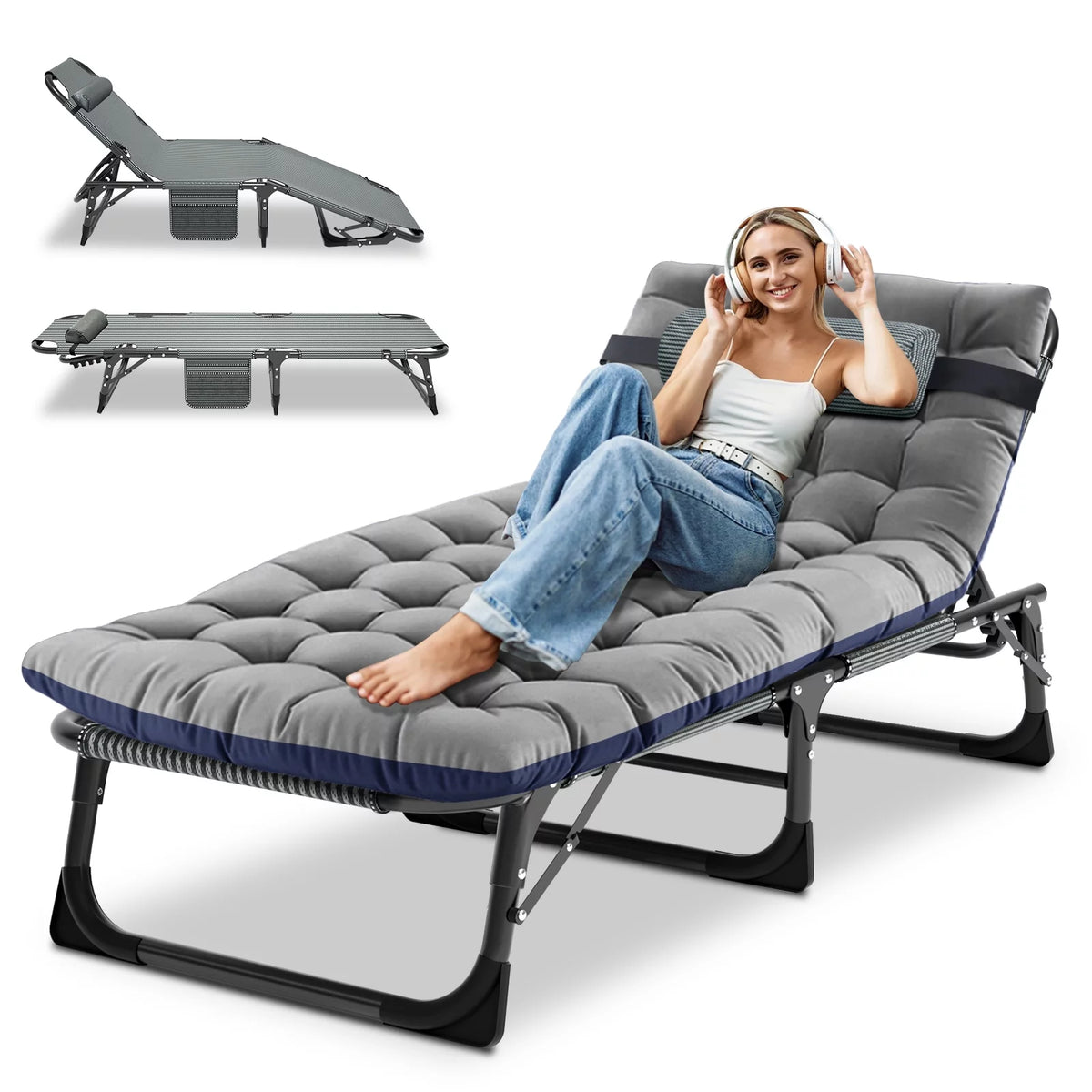 Folding Camping Cot with Mattress and Pillow M73050