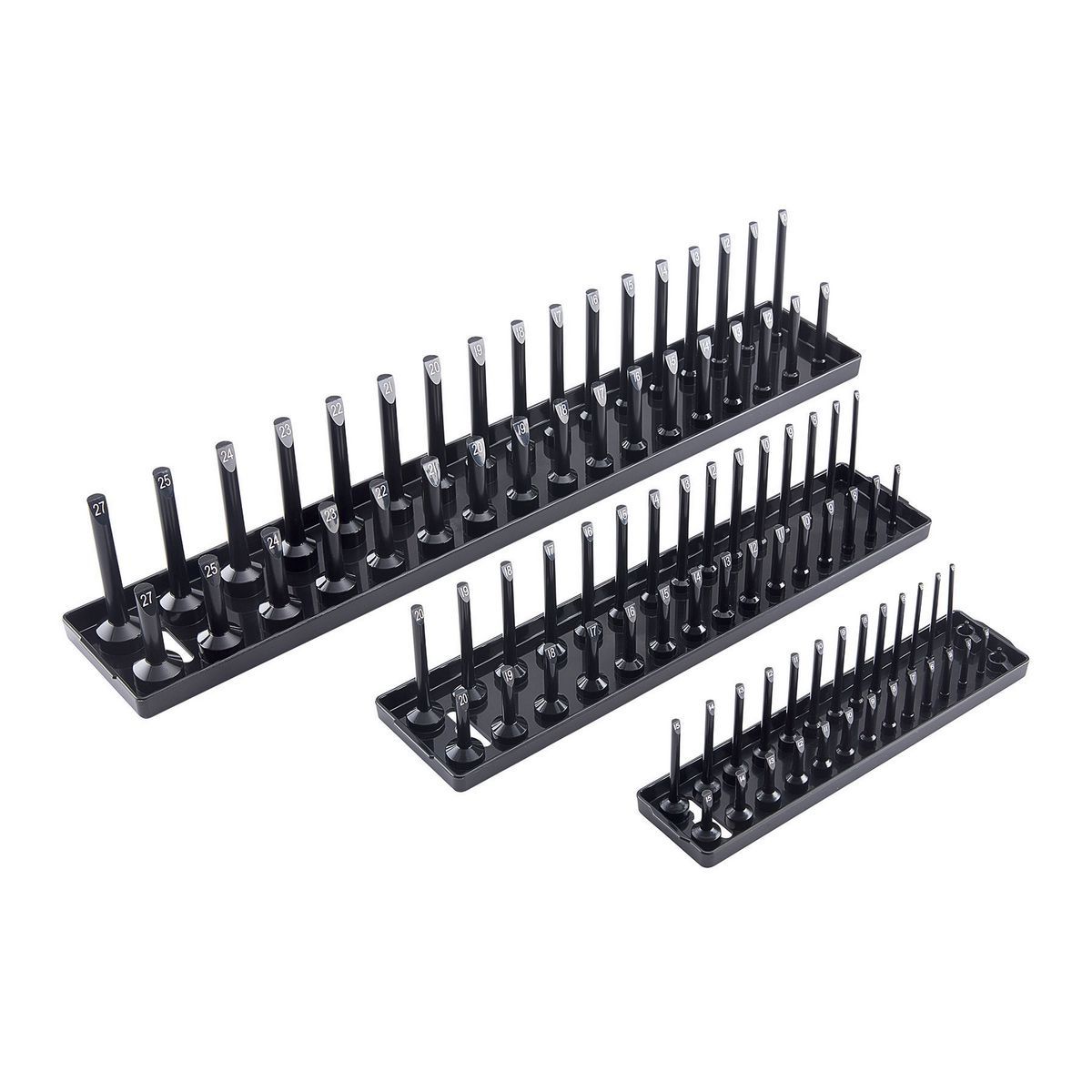 3 Piece Black Metric Socket Tray J2344