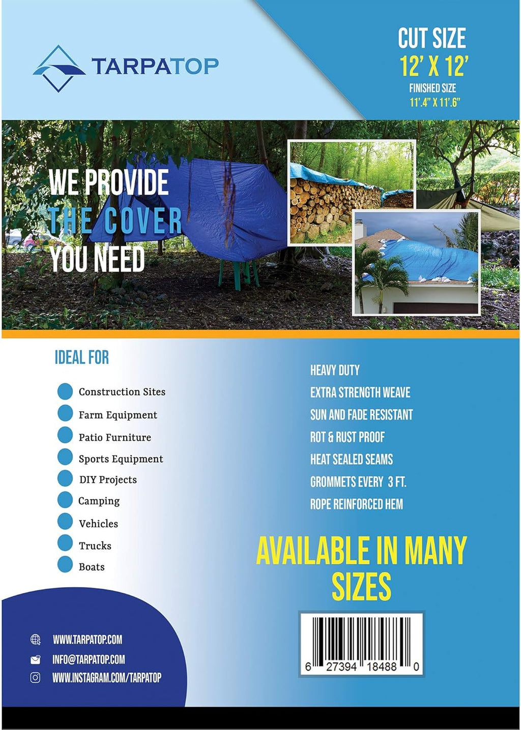 Blue Waterproof Poly Tarp O681