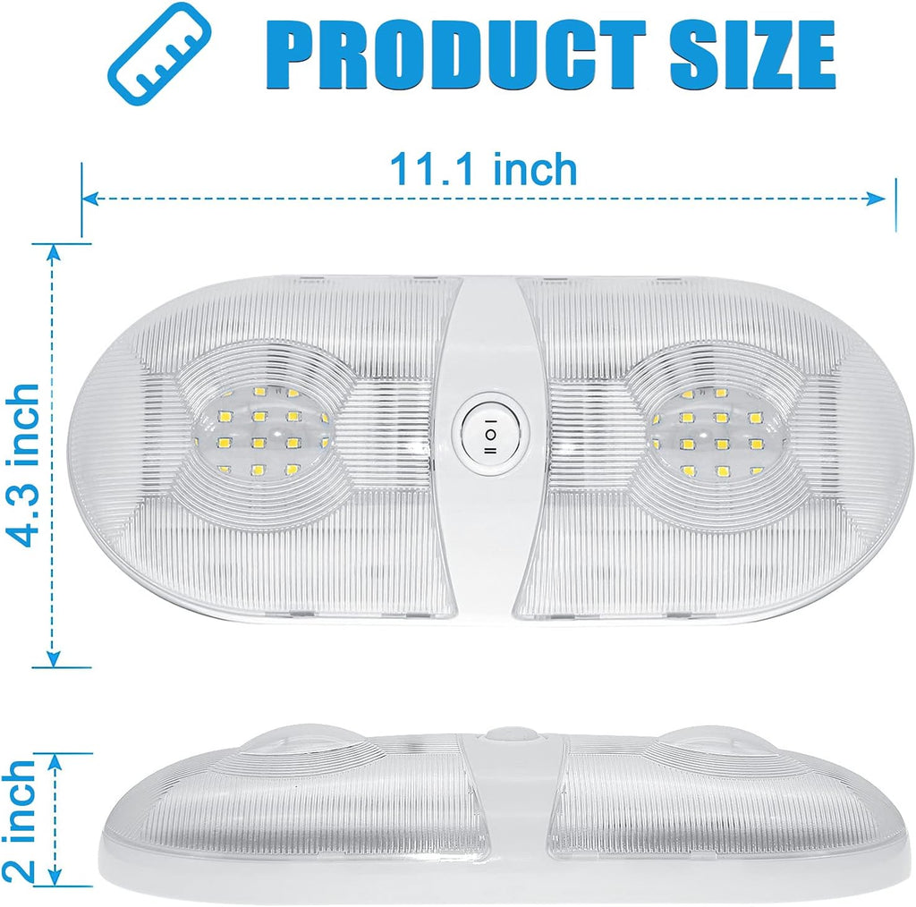 650 Lumens 12V LED Ceiling Dome Light with ON/Off Switch, Natural White 4000-4500K, Pack of 5 M194985