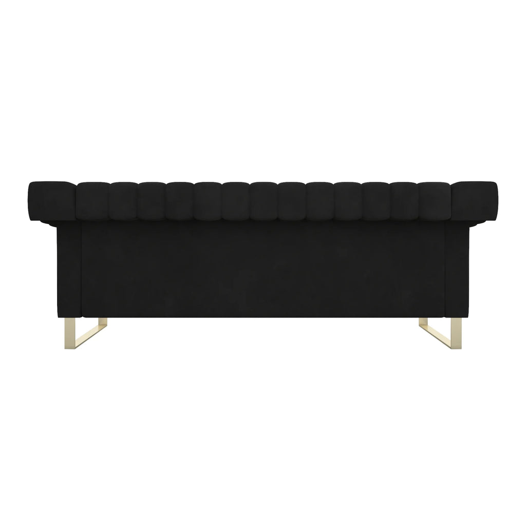 Blue Velvet Chesterfield Sofa with Gold Legs S288447