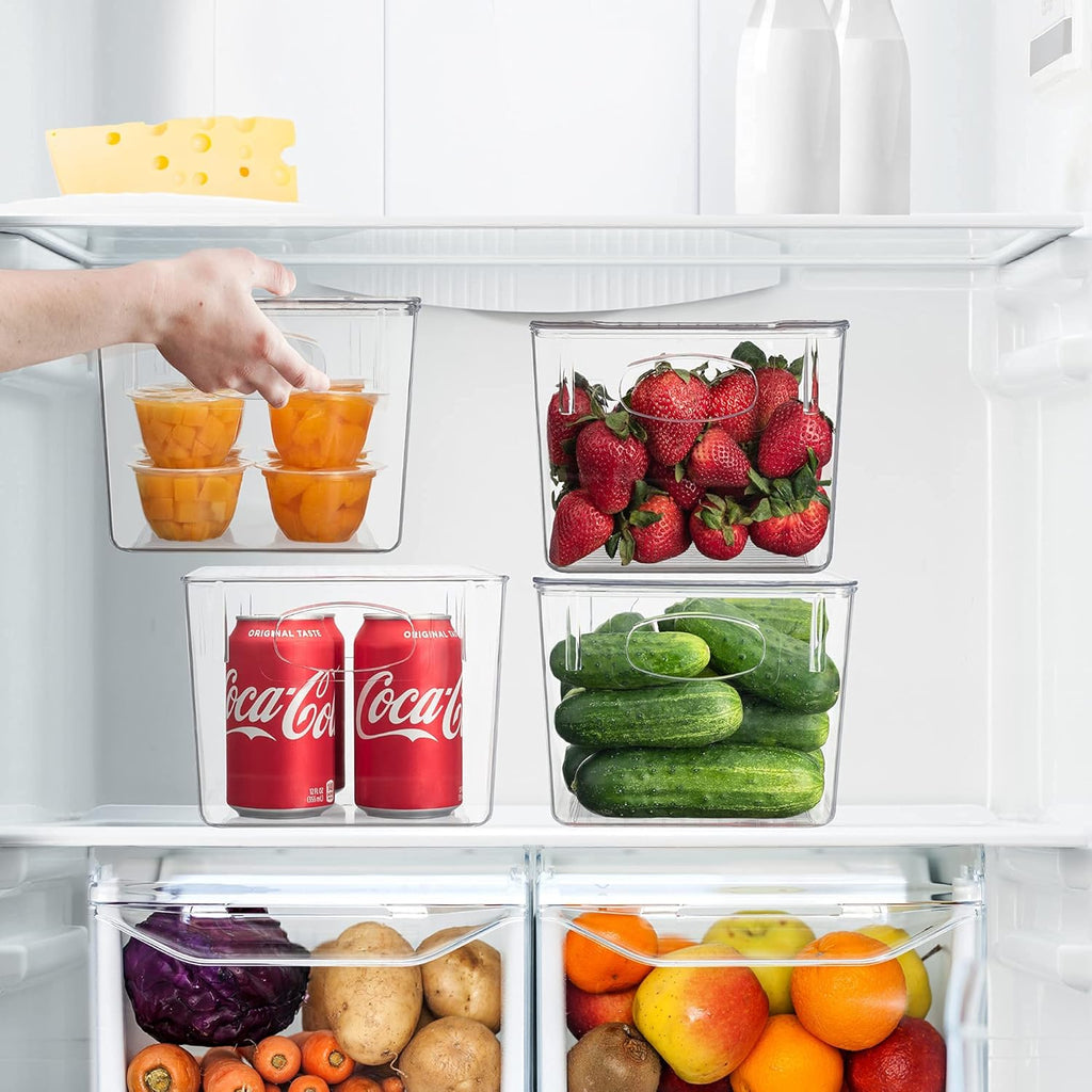 Clear Stackable Plastic Storage Bins with Lid, 4 Pack of 2 N98660