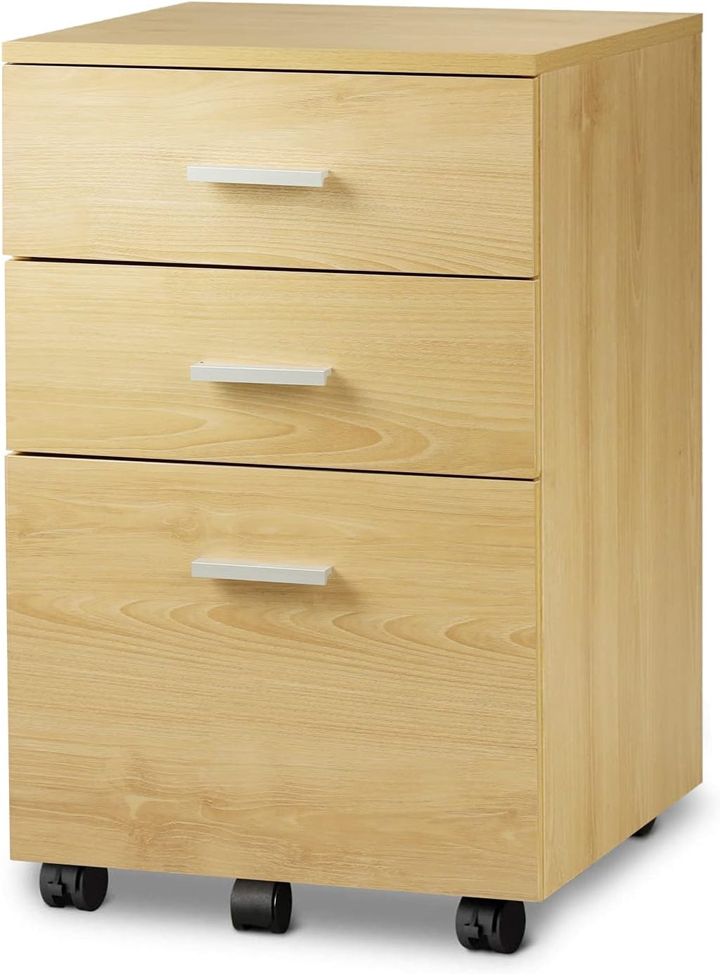 Black 3 Drawer Wood Mobile File Cabinet T933067