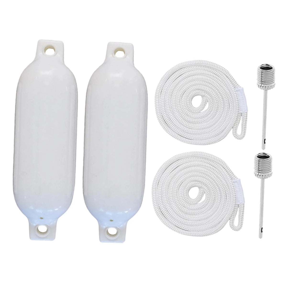 2 Pieces Inflatable PVC Dock Protection Buoy with 2m White Rope C166