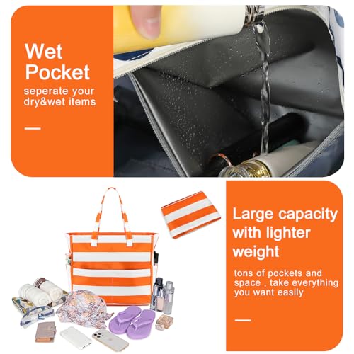 Extra Large Waterproof Beach Tote with Wet Compartment P972978