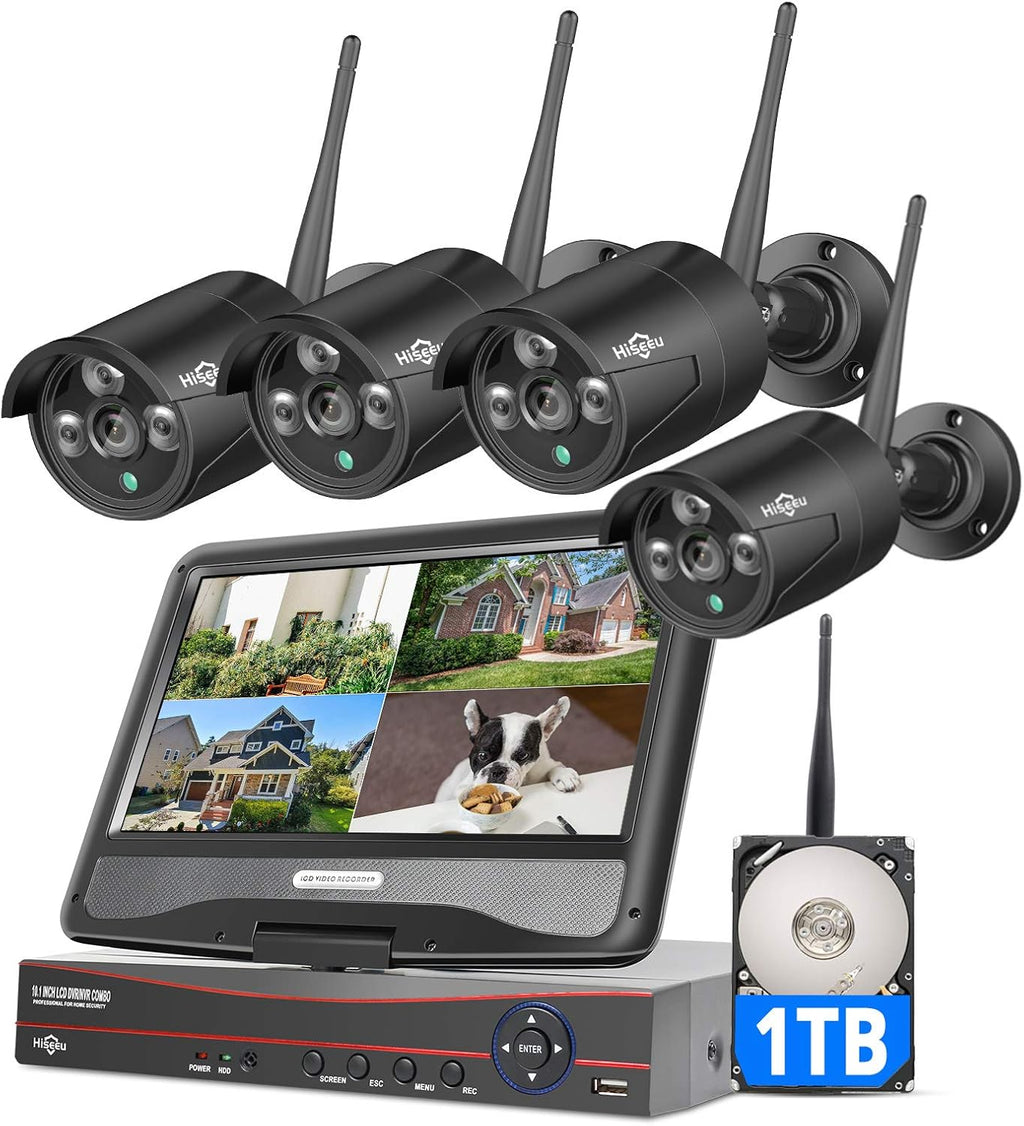 8CH Wireless Security Camera System with 10.1 Monitor and 1TB HDD O7529